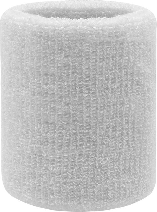 6 pezzi di fascia polsaree per sport tennis fascia polsaree per sudore fascia polsaree per competizioni fascia polsaree assorbente per basket tennis calcio corsa lavoro - Bianco