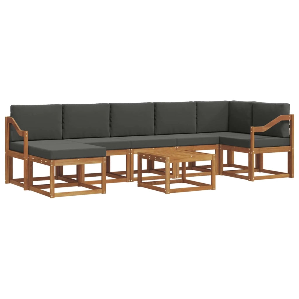 Set di divani da esterno con cuscino 8 pcs Naturale e Antracite