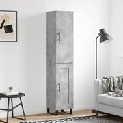 Credenza-Buffet-Armadio da cucina Grigio Cemento 34,5x34x180 cm in Legno Multistrato 562970