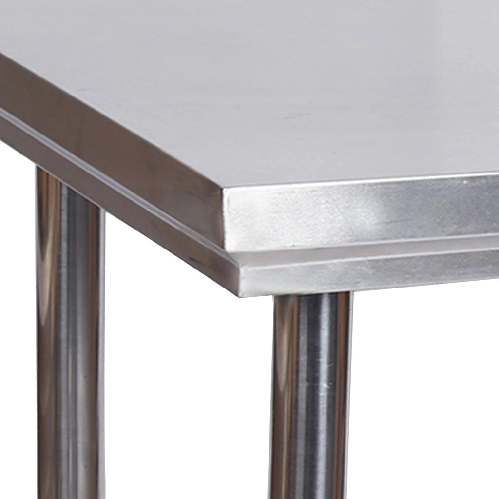 Tavolo da lavoro in acciaio inox 100 x 60 x 85 cm con ripiano inferiore e piedi regolabili