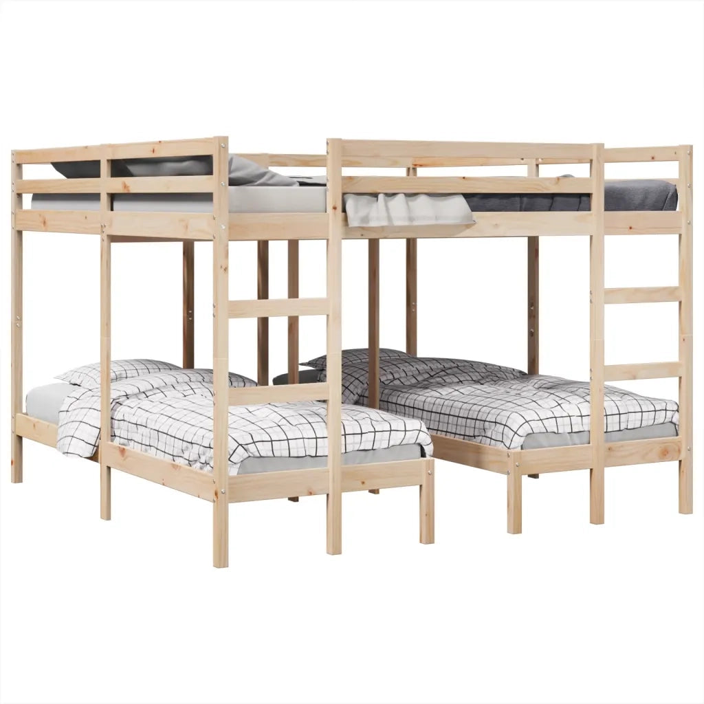 Giroletto Castello Triplo 200x200/80x200cm Legno Massello Pino