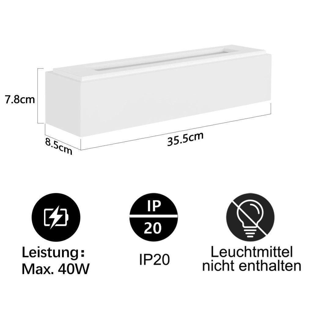 ZMH Applique G9 Lampada in gesso bianco per camera da letto corridoio scale