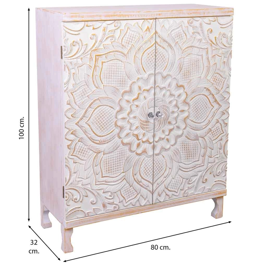 Armadio in legno con 4 cassetti e 2 porta 63x26x100