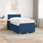 Letto con Box Spring, Materasso e LED Blu 120 x 200 cm Tessuto 3451930