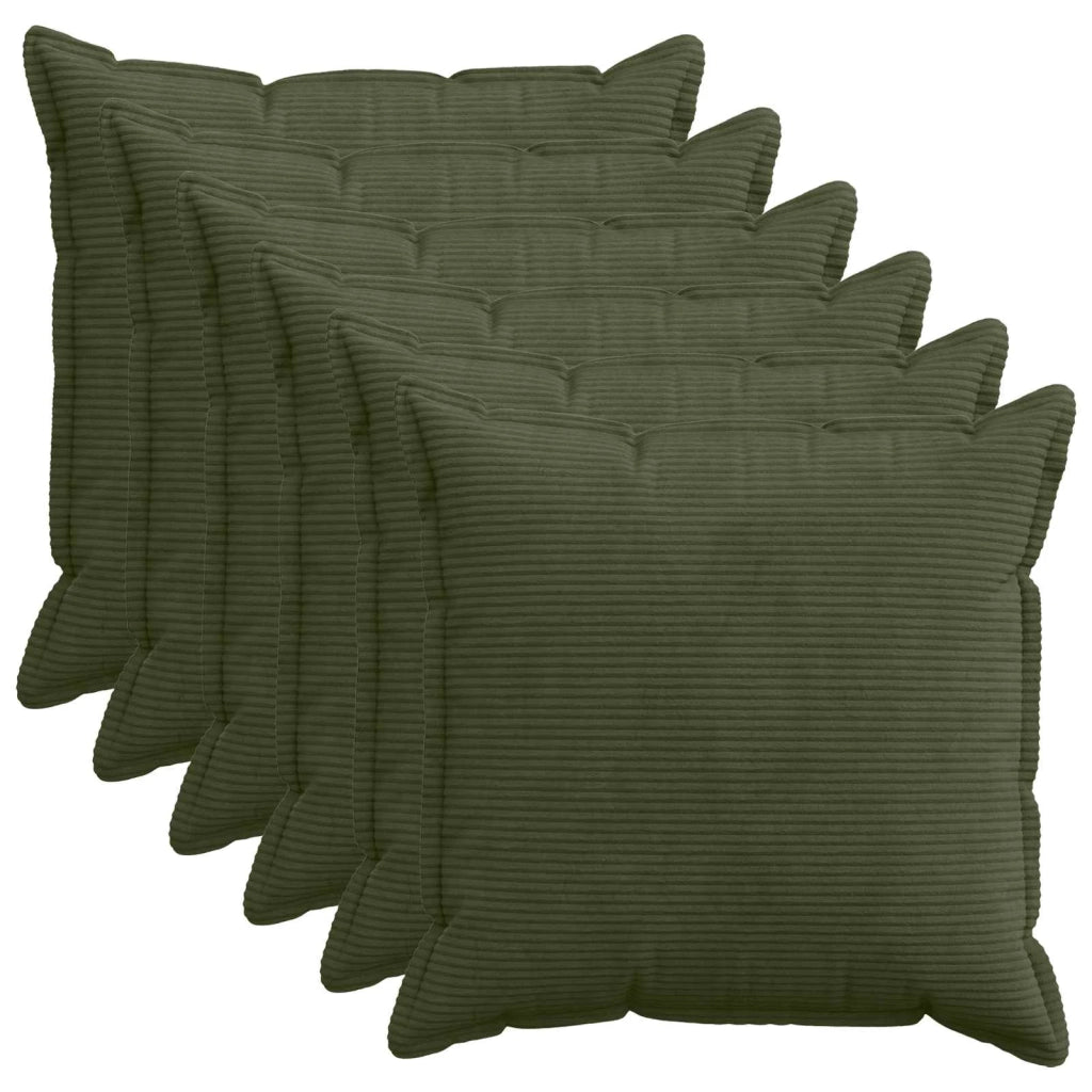Federa 6 pz HOUTEN Verde 60 x 60 cm corduroy 920742