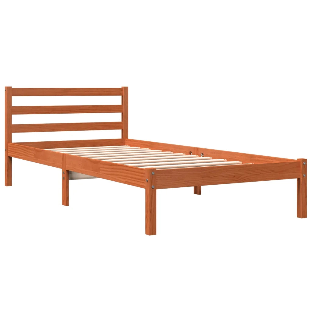 Letto senza Materasso-Struttura Letto Marrone Cera 90x200 cm Legno di Pino 146653