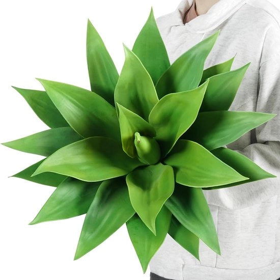 Pianta di Agave in vaso di 56cm Kunstmatige Vetplant Nepplant Mini Binnenvaas Quadrato Vaso Bianco per Casa e Giardino Decorazione Verde