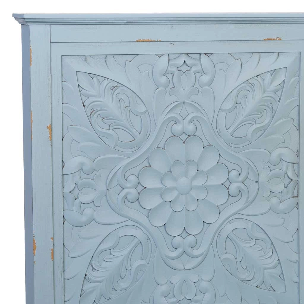 Testiera in legno blu 150x7x130h cm