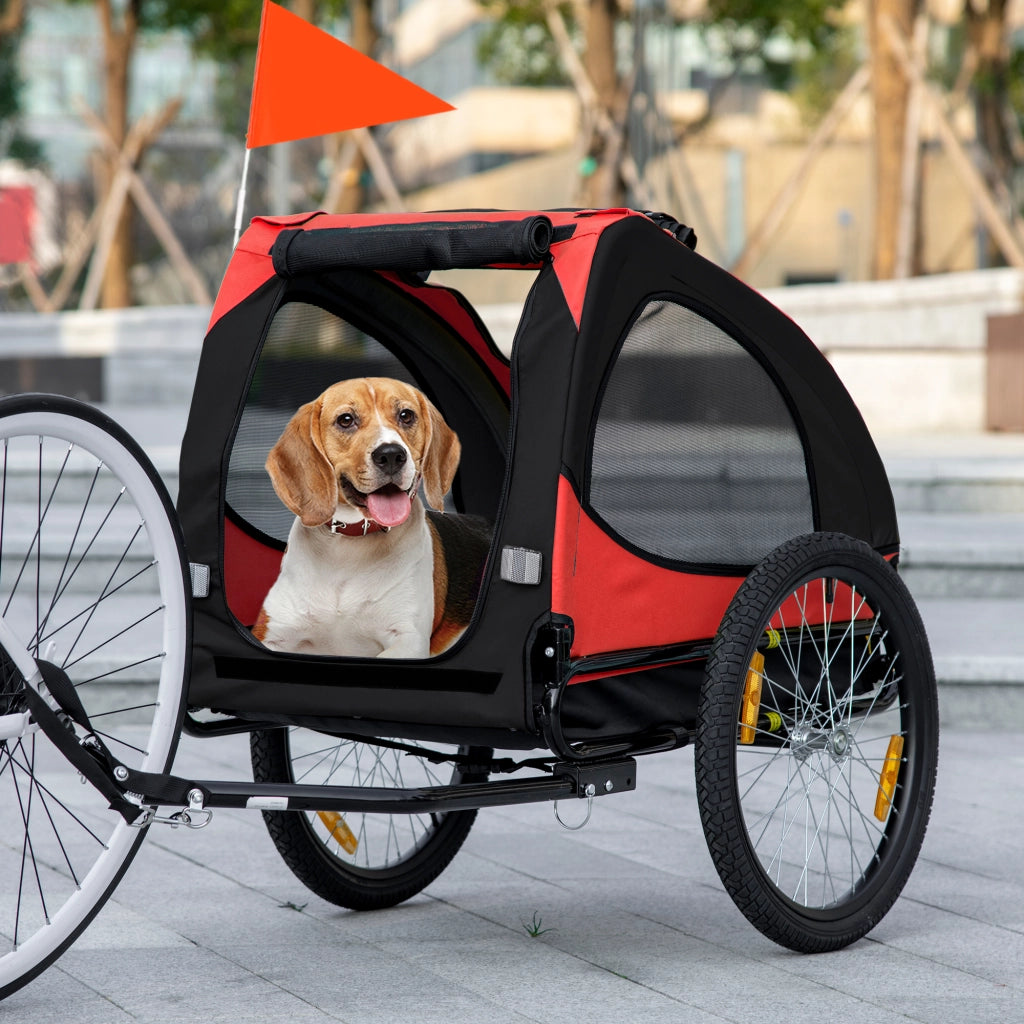 Trasportino per Cani Pieghevole ¨C zephmum ¨C Rosso, Oxford, Metallo, 140x71x83 cm