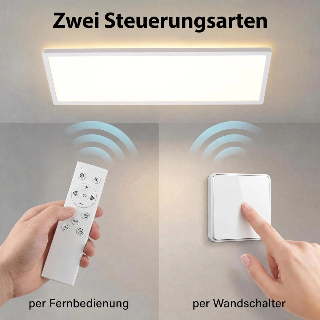 ZMH LED Pannello Soffitto Piatto Dimmabile con Telecomando Bianco Rettangolare Luce Diurna per Corridoio Soggiorno