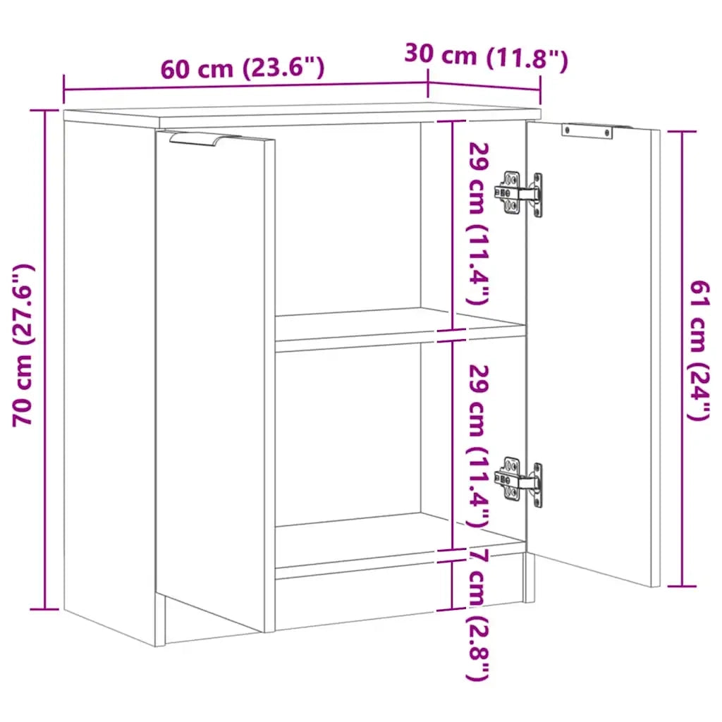 Credenza Rovere Artigianale 60x30x70 cm in Truciolato