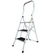 Drabest Premium Scaletta In Acciaio Per Casa E Ufficio – Portata Scala Domestica 150 Kg – 3 Gradini