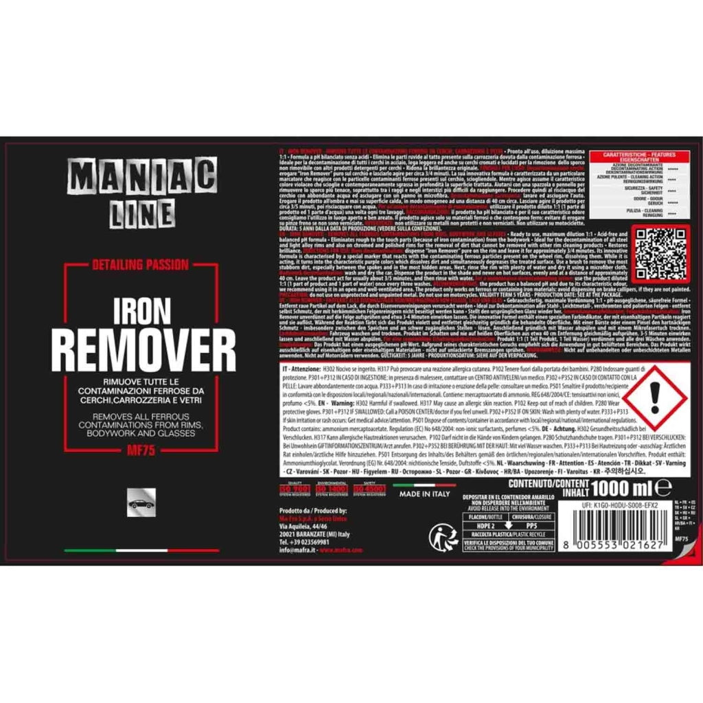 Ma Fra Maniac Iron Remover Decontaminante Ferroso Auto