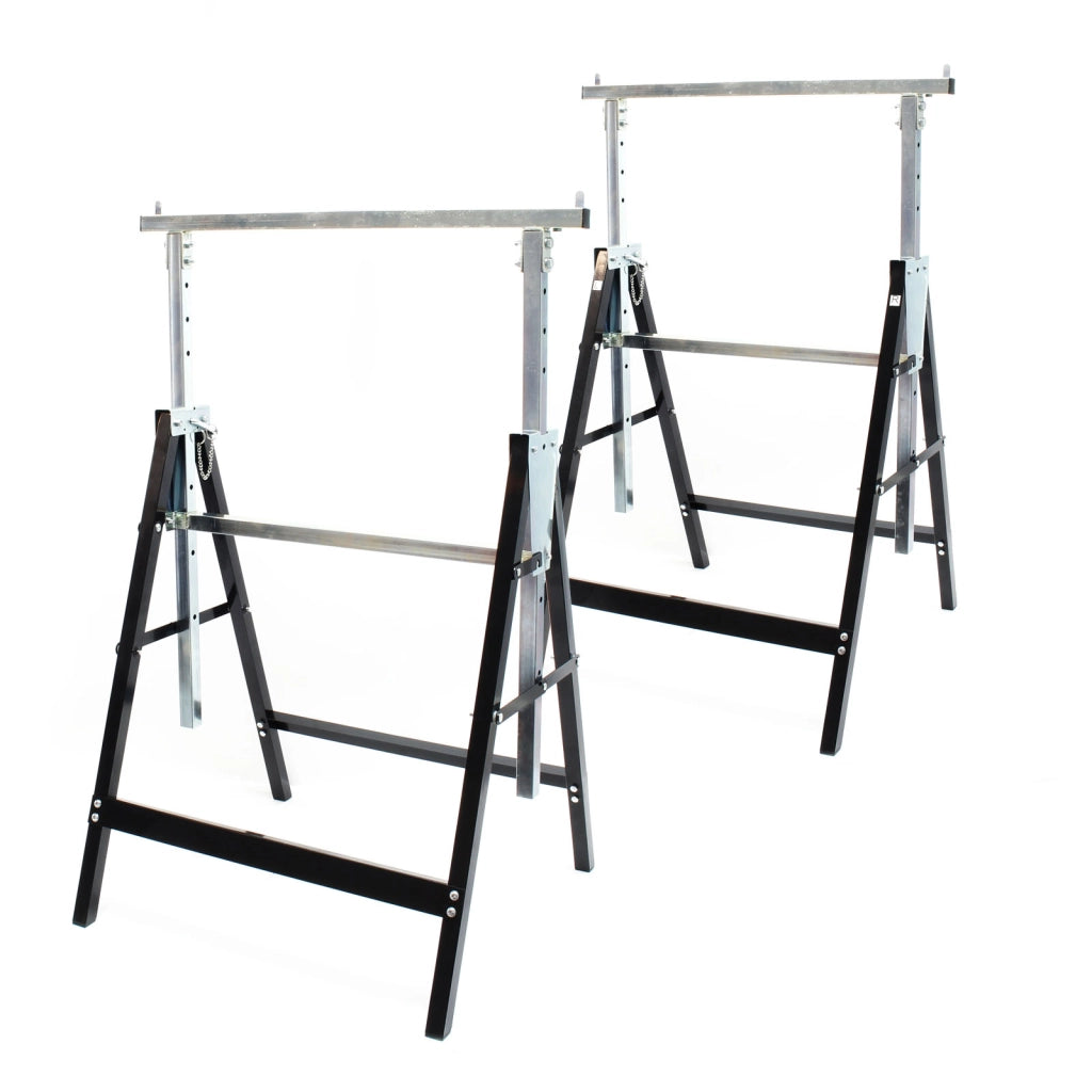 2x Cavalletti per ponteggi Telescopici Richiudibili Altezza regolabile 80-130cm Max 200kg Cantiere