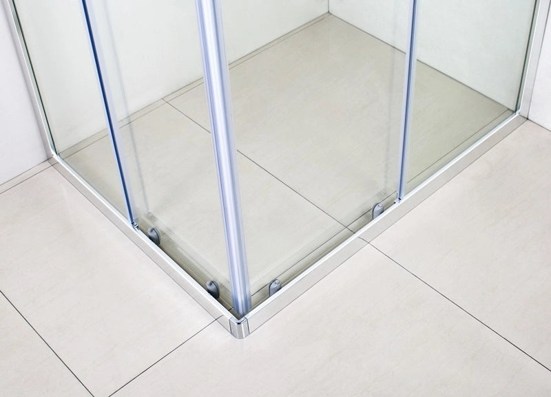 Box Doccia Scorrevole Cristallo 6mm Trasparente h185cm Slim Trasparente 6mm,Cromo lucido,90x100 cm,185 cm