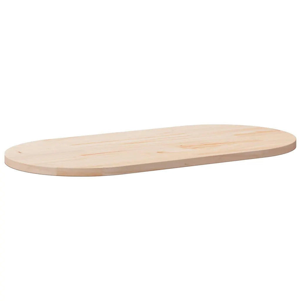 Piano Tavolo 110x55x2,5 cm in Legno Massello di Pino Ovale