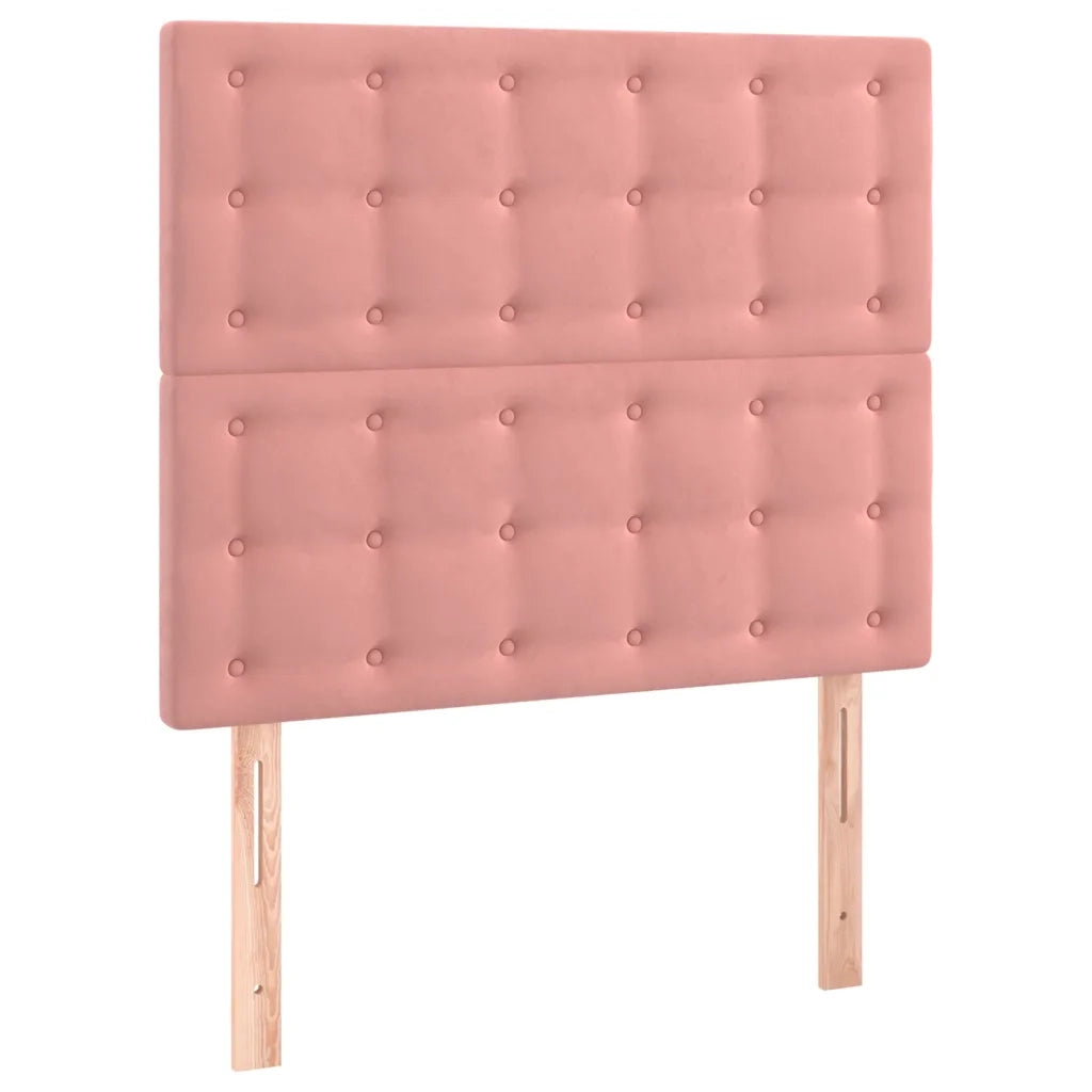 Testiera a LED Rosa 90x5x118/128 cm in Velluto 3122899
