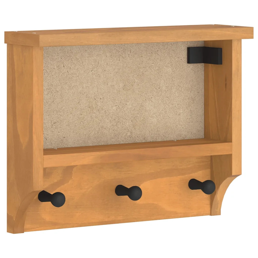 Appendiabiti da Parete SANDNES 45x12x35 cm in Legno di Pino CFW6273898
