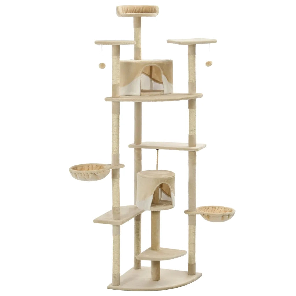 Albero per Gatti e Tiragraffi in Sisal 203 cm Beige e Bianco CFW5279234