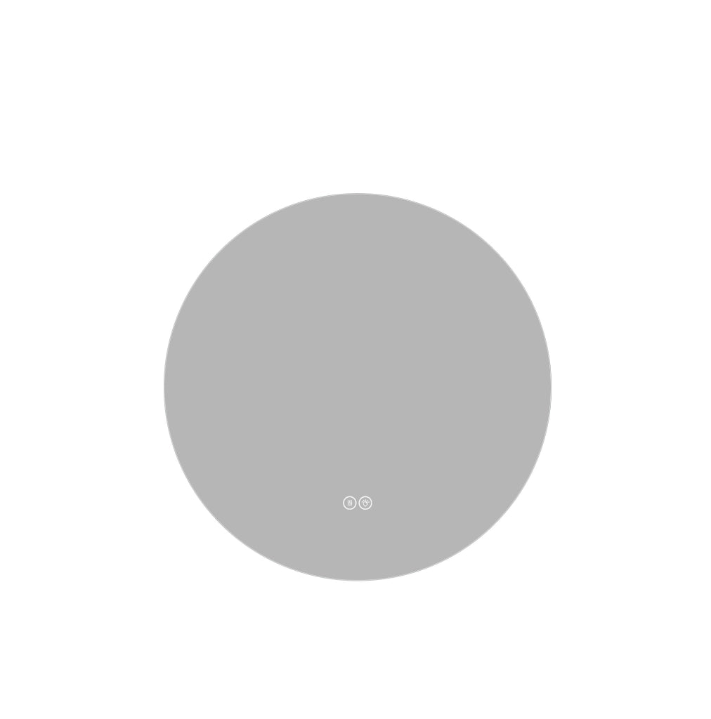 Specchio LED rotondo da bagno 80 cm in vetro e metallo argentato, antiappannamento –