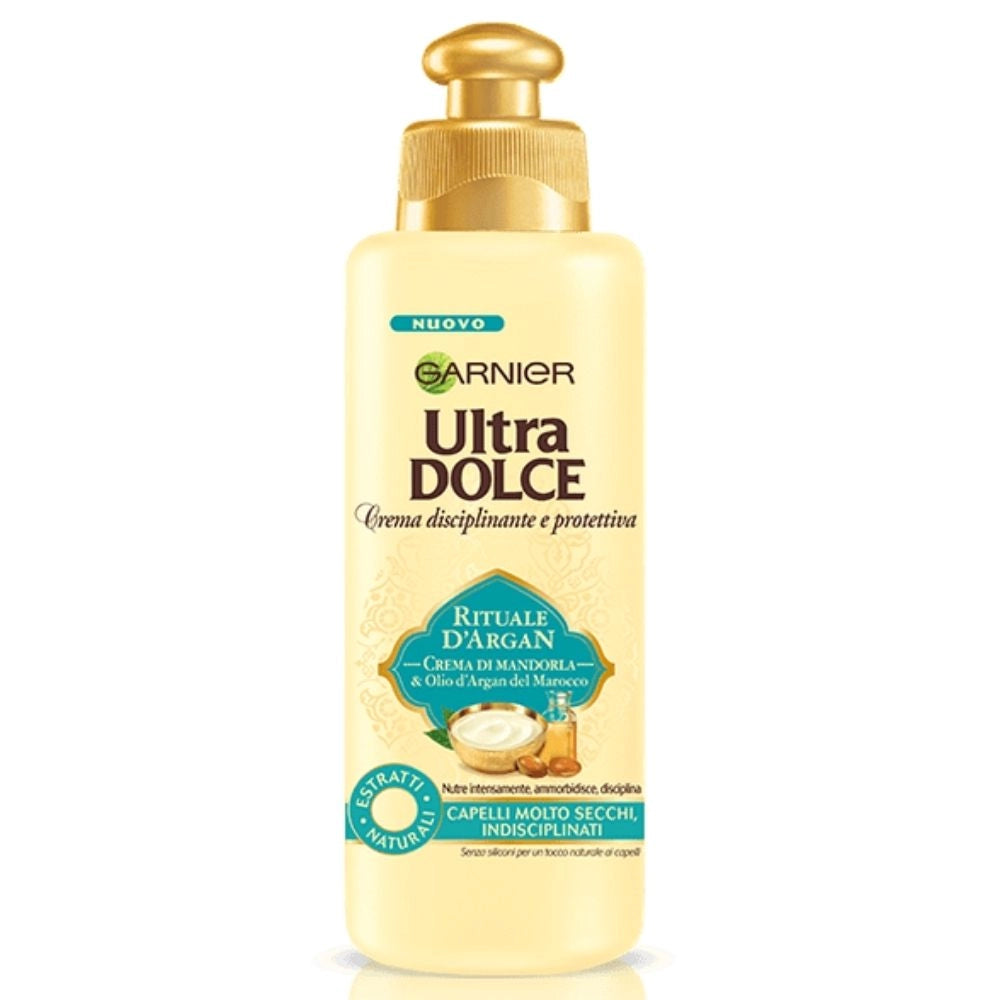 Kit garnier ultra dolce rituale d'argan shampoo balsamo e crema disciplinare