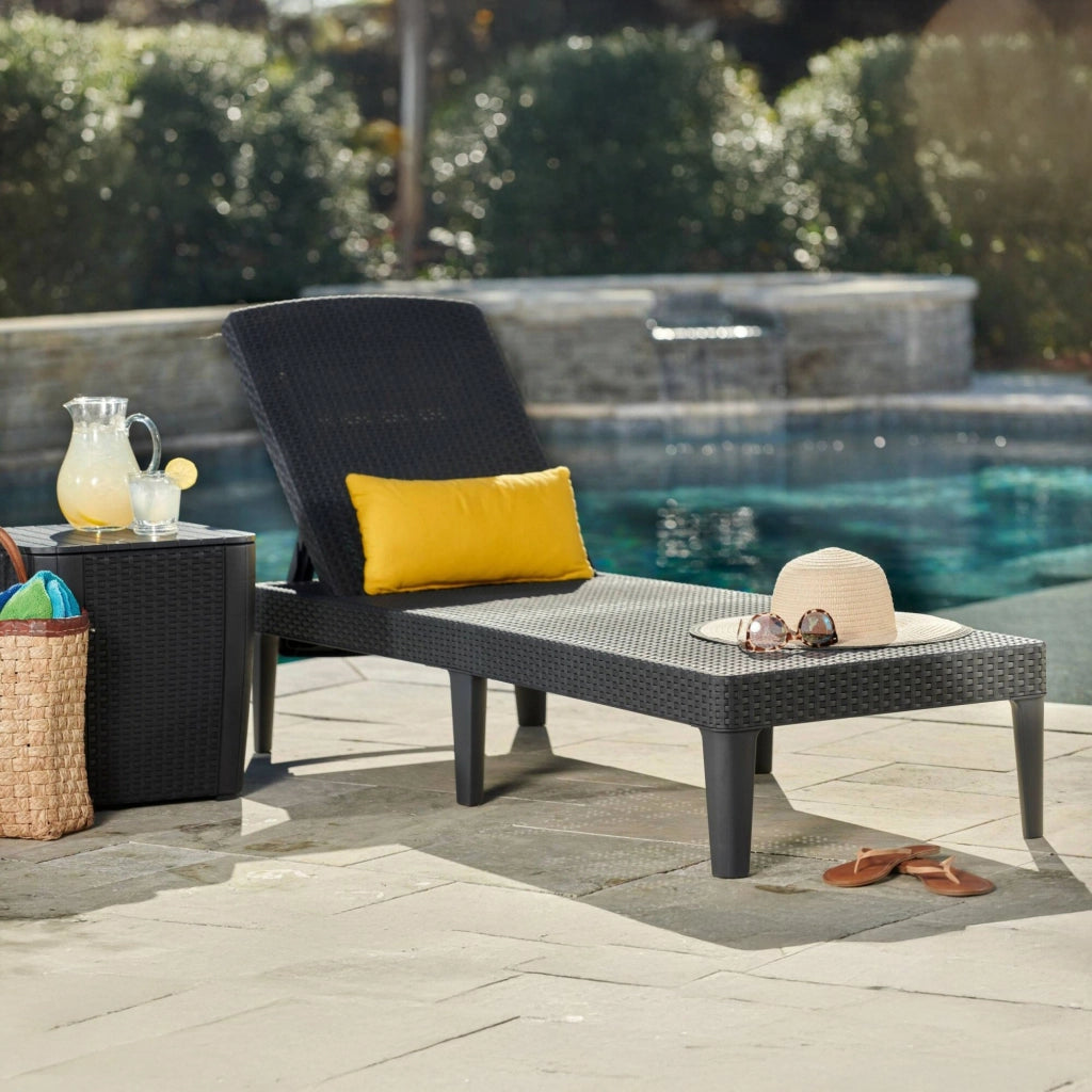 Lettino prendisole Glace, Sdraio da giardino, Letto pieghevole outdoor, Sedia reclinabile, 188x58 h29 cm, Antracite