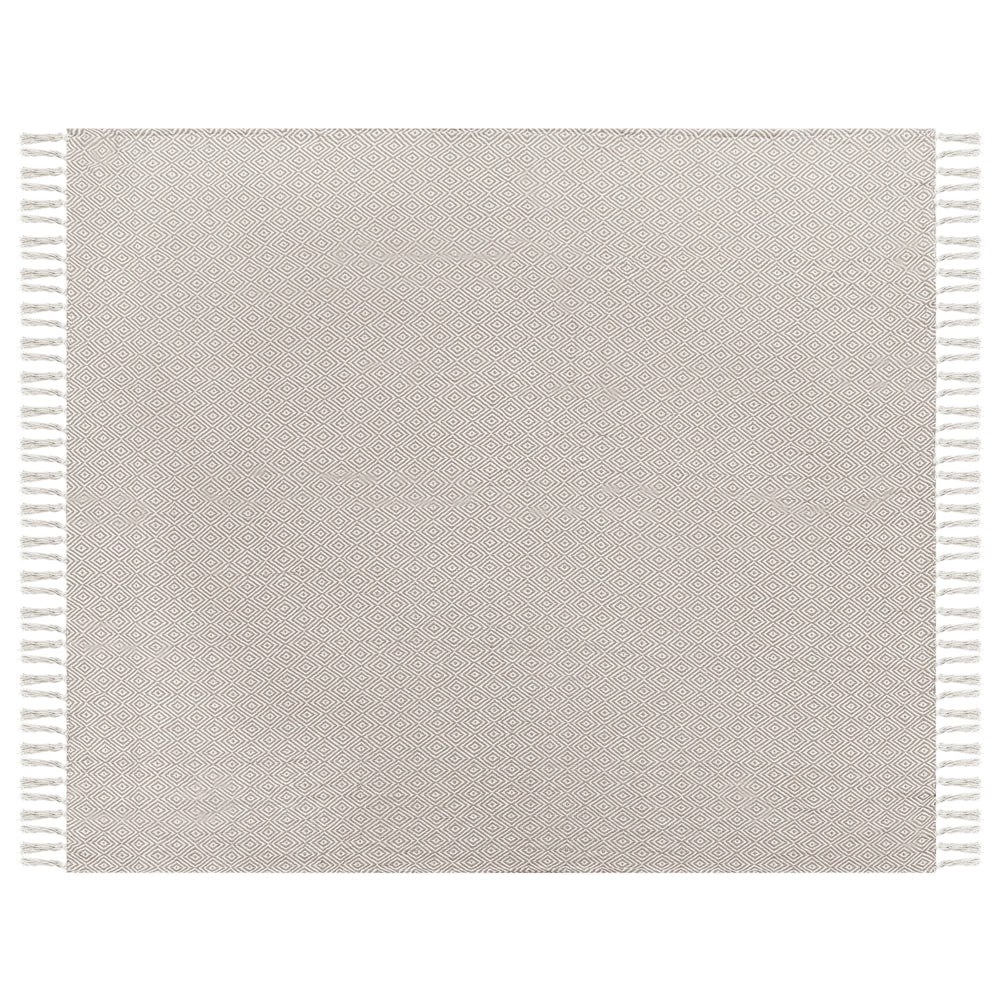 Copriletto in cotone tortora 200 x 220 cm con frange Soggiorno Camera da letto Tessili