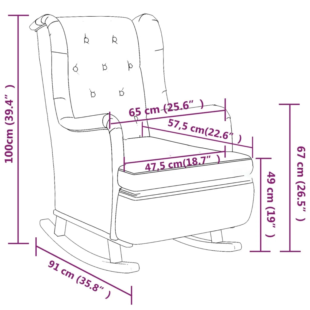 Poltrona con Gambe a Dondolo | Sedia Relax e Sgabello Verde Scuro in Tessuto