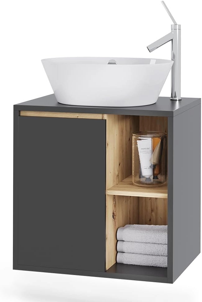 Mobiletto per lavabo Viola, Grigio/Artisan, 60 x 60 cm