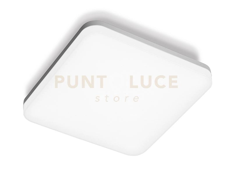 GES832- PLAFONIERA QUADRATA BIANCA A LED 4000K 1620LM 18W IP66 28CM
