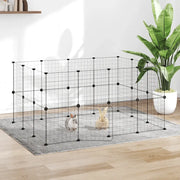 Gabbia per Animali 28 Pannelli con Porta Nero 35x35 cm Acciaio 3114038