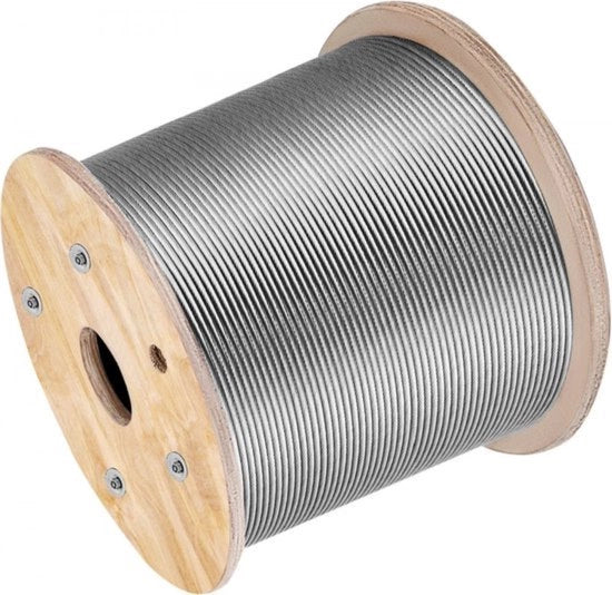 Cavo in acciaio inossidabile - 150m - T316 - 1/8 - Acciaio inossidabile resistente all'usura