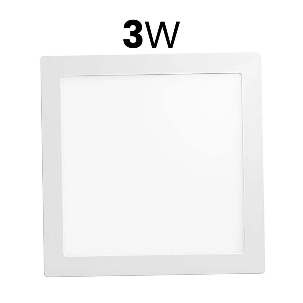 Pannello LED 3W 6500K 100lm Incassato Formato Quadrato 10.7 x 10.7 cm Bianco Avizar