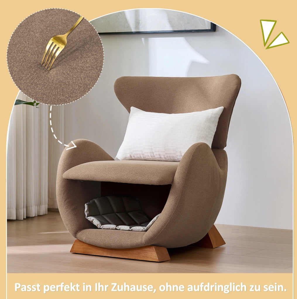 Poltrona lounge marrone con cuccia per animali