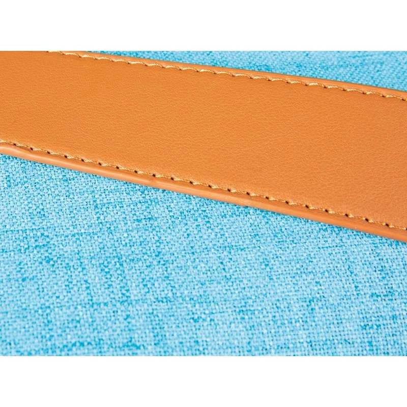 Pouf Inter Link con contenitore e maniglia in ecopelle colore azzurro