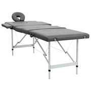 Lettino da Massaggio 4 Zone Telaio Alluminio Antracite 186x68cm 110176