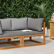 Divano Angolare Modulare Cuscini Grigio Scuro Massello Acacia 311860