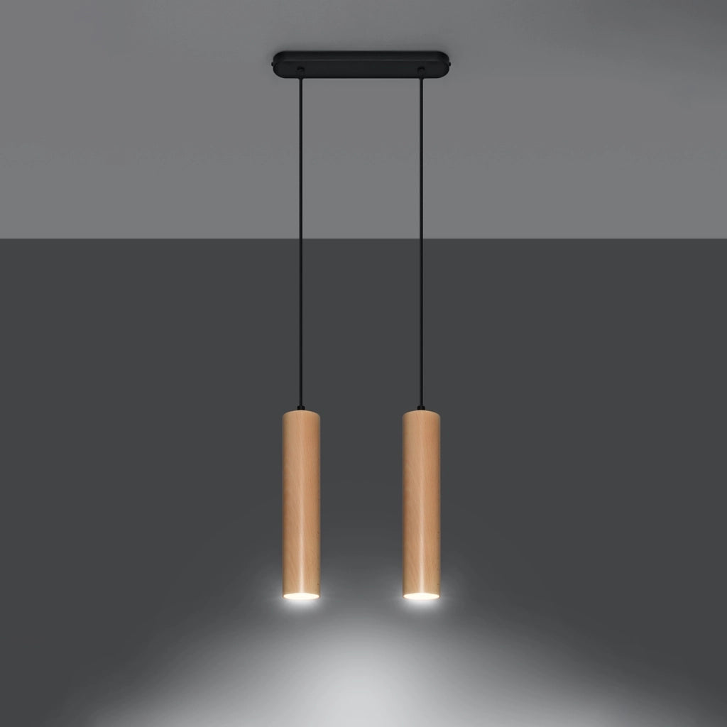 Lampada a sospensione CASANO 2 Pure Lume legno nero