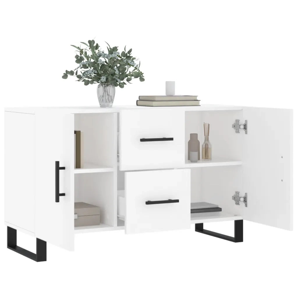 Credenza Bianca 100x36x60 cm in Legno Multistrato 828196