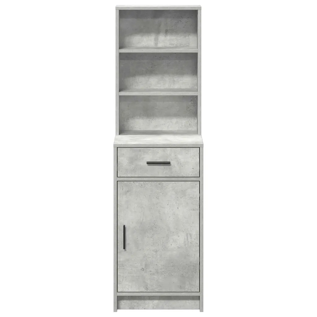 Credenza-Buffet-Armadio da cucina Grigio cemento 40 x 40,5 x 135 cm Legno multistrato