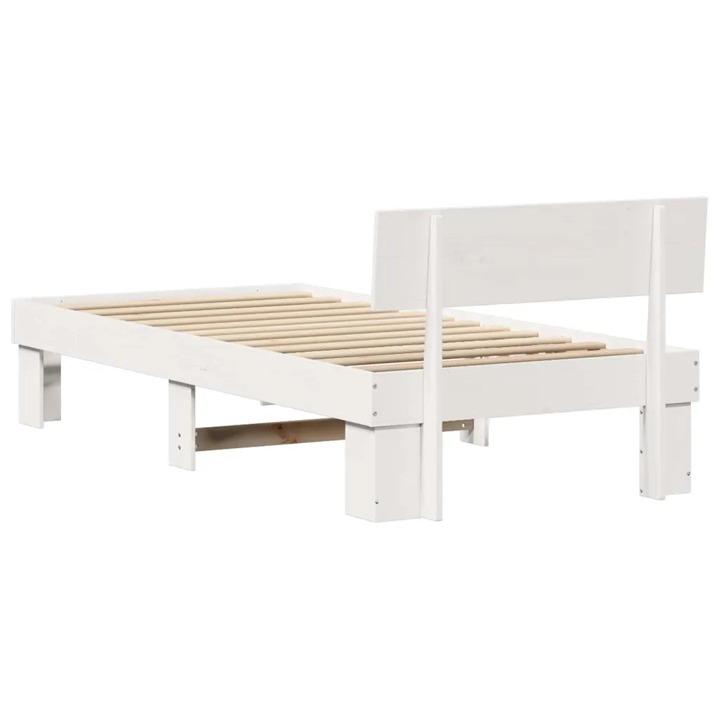 Struttura del letto Bianco 75 x 190 cm Pino massello 872594