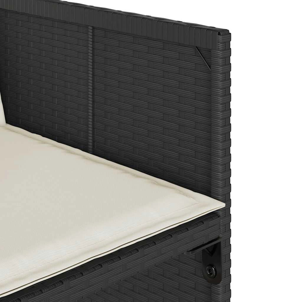vidaXL Sedie da Giardino con Cuscini 4 pz Nere in Polyrattan