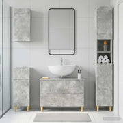 Set di Mobili da Bagno da 4 Pezzi DELFT Grigio Cemento 3417948