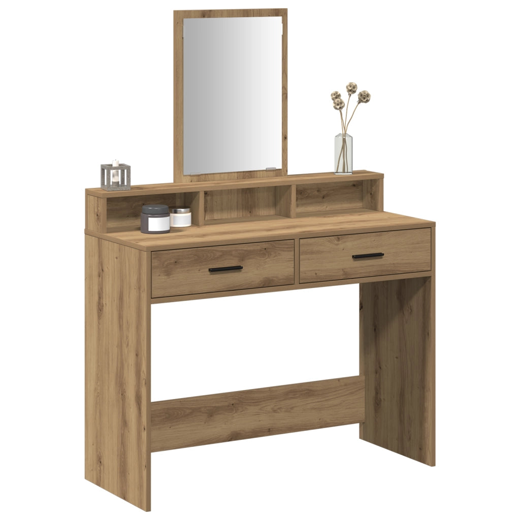 Tavolo da trucco  con cassetti in Rovere Artigianale 100x41x140 cm
