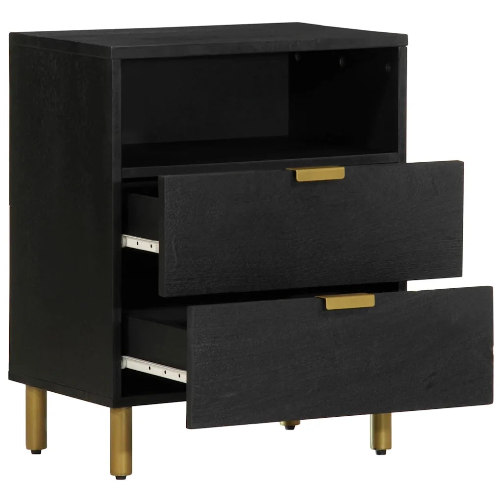 Comodino | Armadio da Notte | Mobiletto da notte Nero 50x33x62 cm in Legno Multistrato