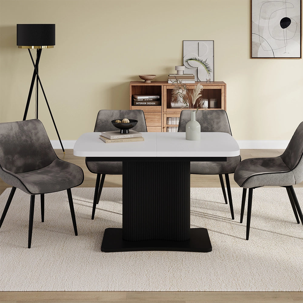 Vicco tavolo da pranzo allungabile Bianco/nero 120 x 80 cm Estensibile