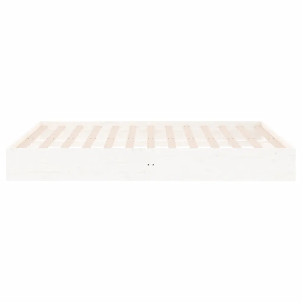 Giroletto-Struttura Letto Bianco in Legno Massello 200x200 cm 702770