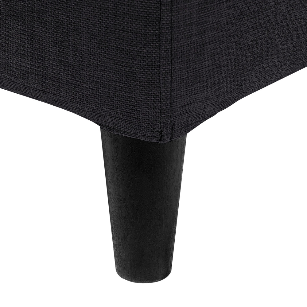 Letto 160 x 200 cm telaio a doghe in tessuto Nero contemporaneo