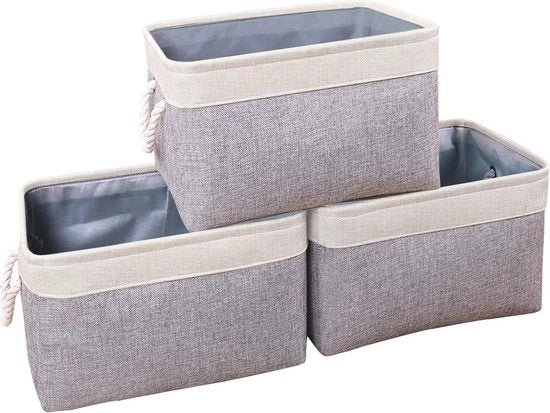 Scatola di archiviazione Opaca 3 Pack Scatole di archiviazione Opache con cavo maniglia - Organizzatore per la stanza degli abiti per la classificazione di capi d'abbigliamento articoli familiari 34x22x17cm