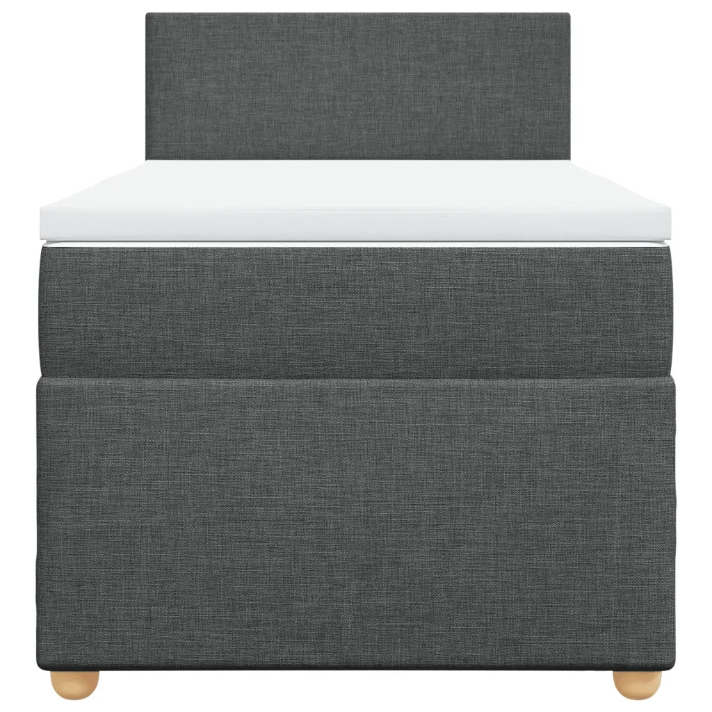 Giroletto a Molle con Materasso Grigio Scuro 100x200 cm Tessuto